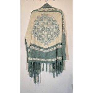 Oceanus Beachy Fringed Oversized Warm Soft Comfy Cardigan Size Medium